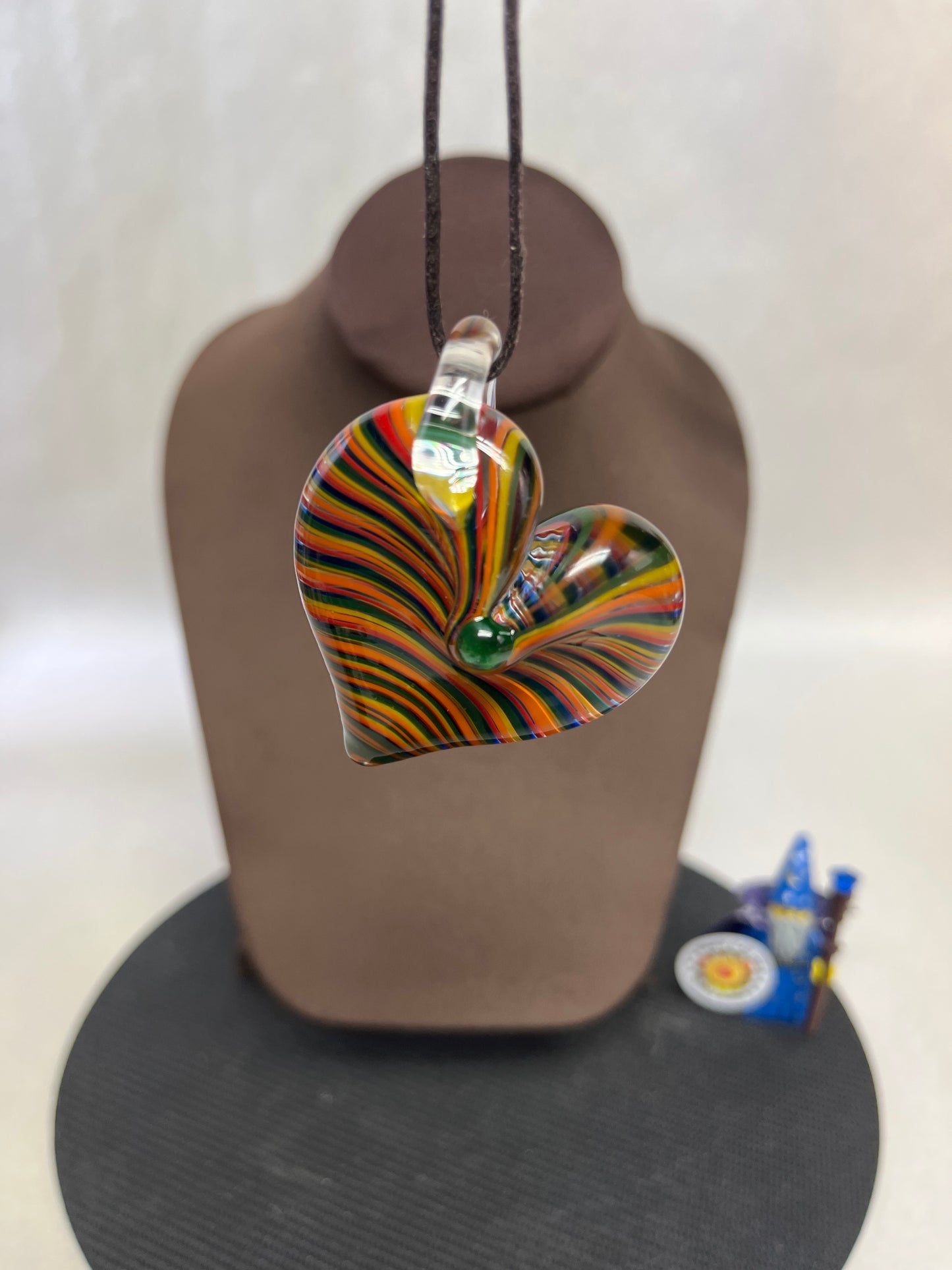 Rainbow Spiral Heart Pendant
