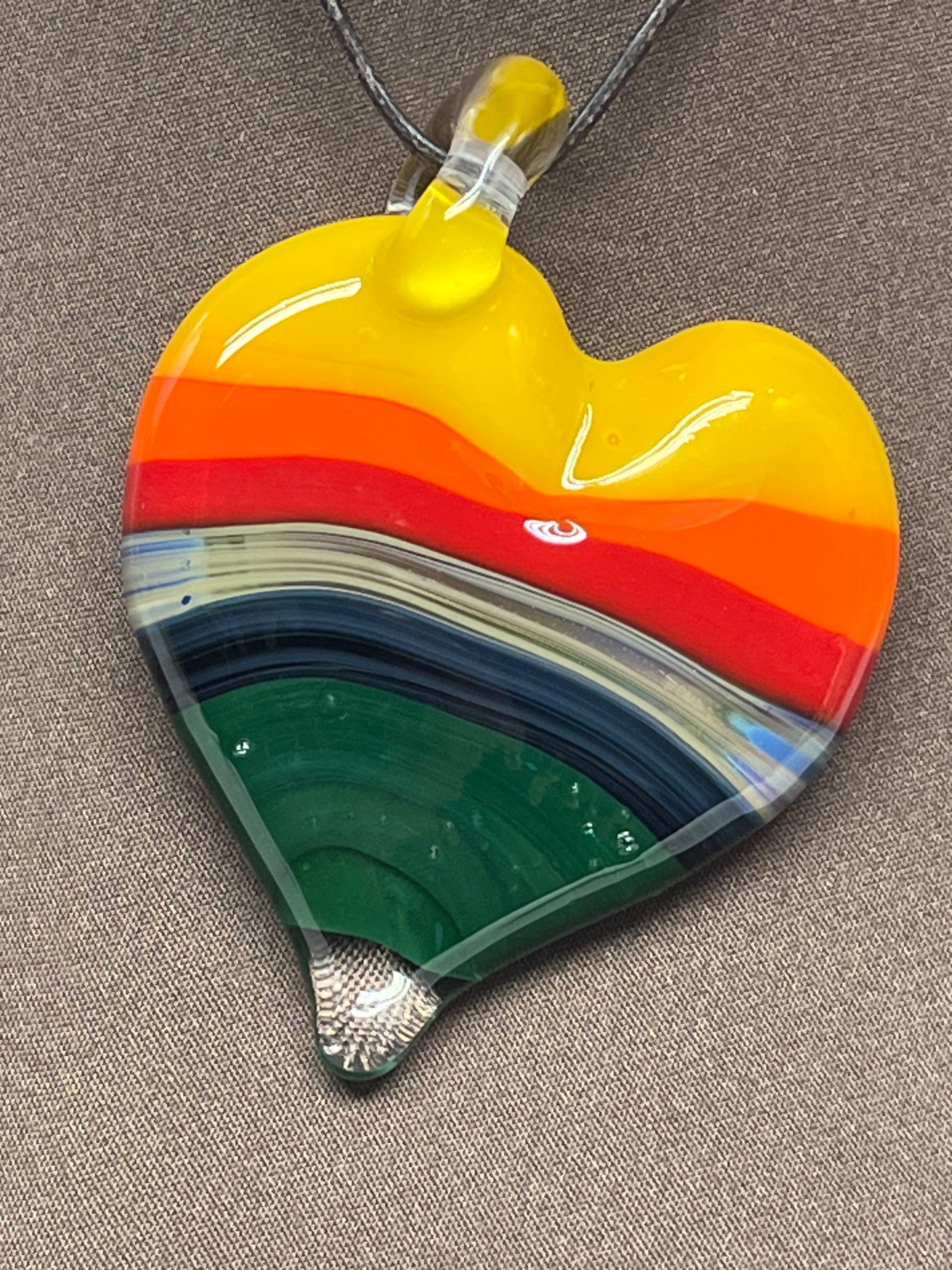 Rainbow Heart Pendant #3