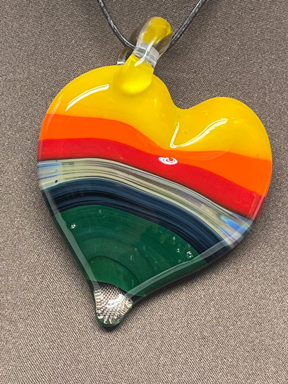Rainbow Heart Pendant #3