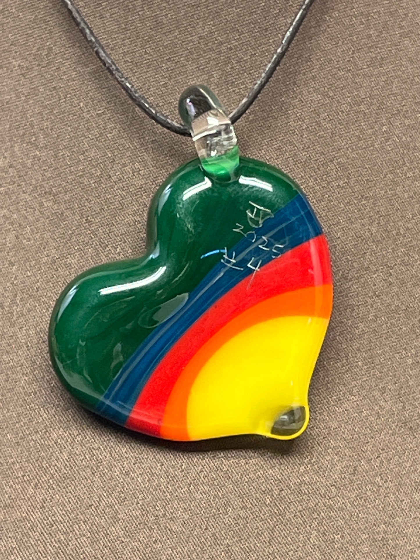 Rainbow Heart Pendant #4