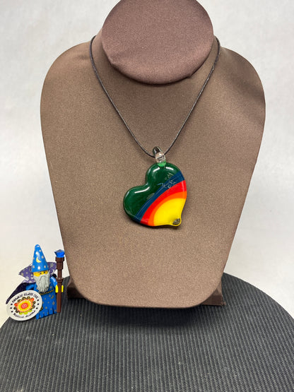 Rainbow Heart Pendant #4
