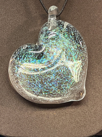 Dichroic Galaxy Heart Pendant