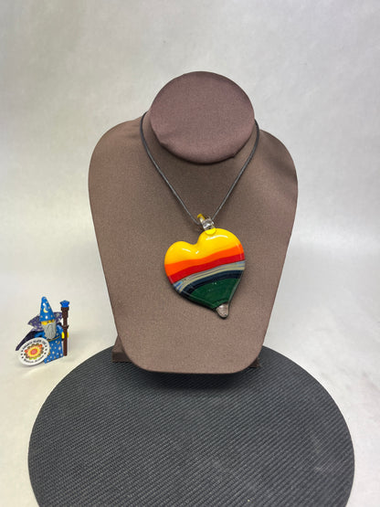 Rainbow Heart Pendant #3