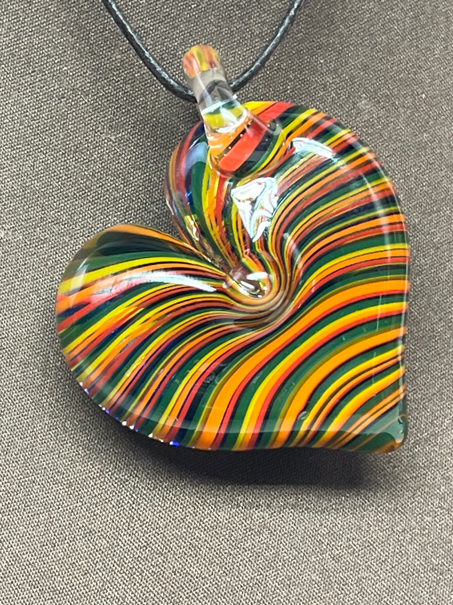 Rainbow Spiral Heart Pendant