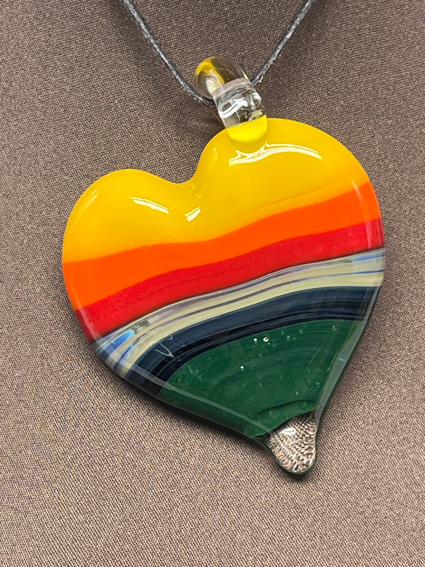 Rainbow Heart Pendant #3