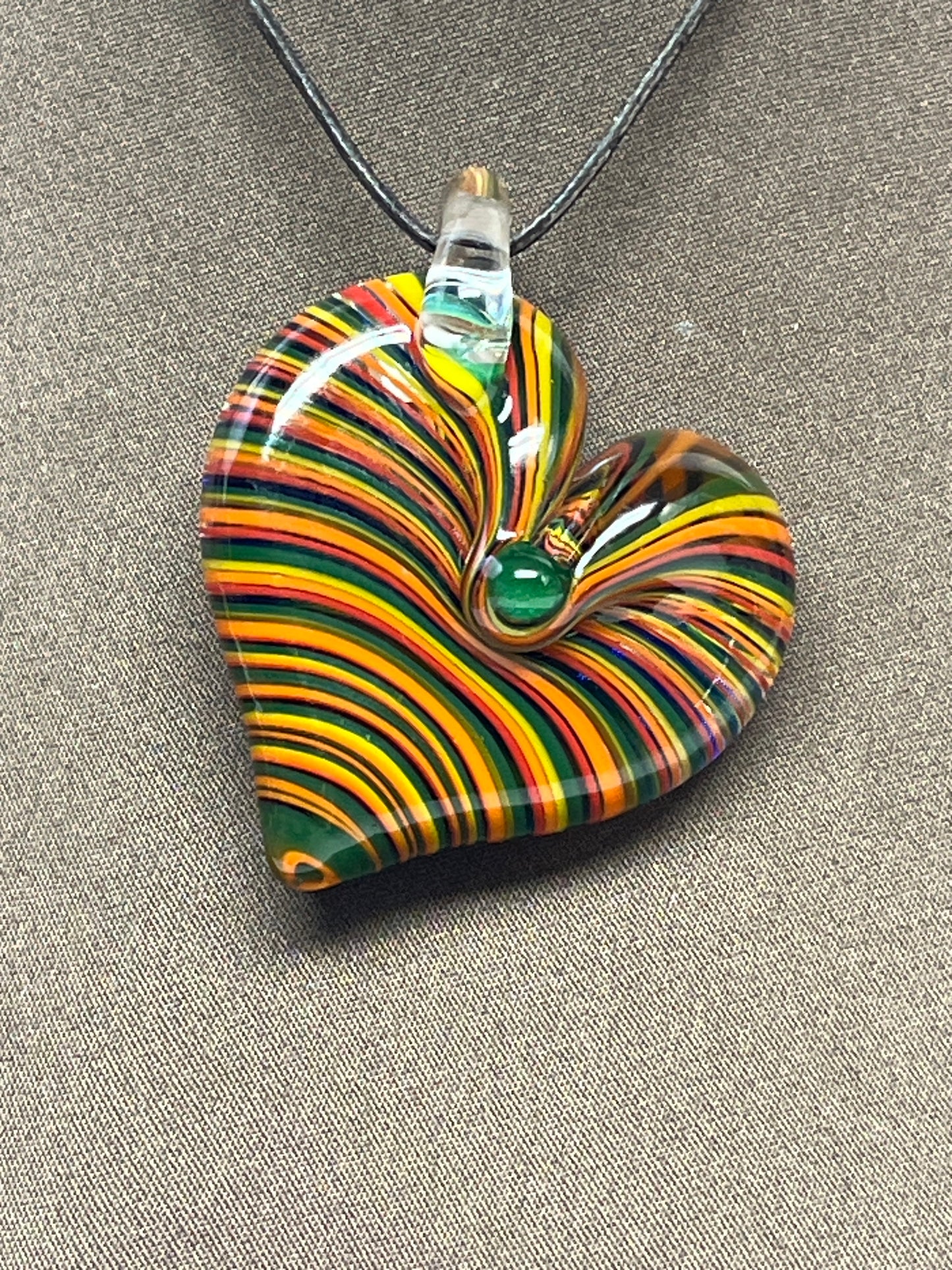 Rainbow Spiral Heart Pendant