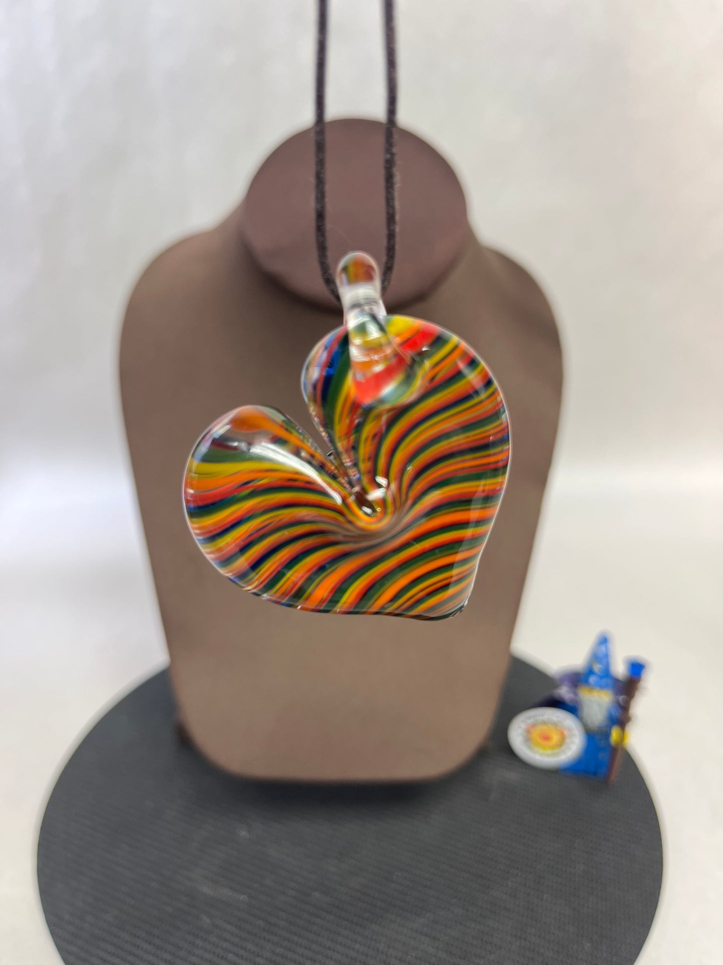 Rainbow Spiral Heart Pendant