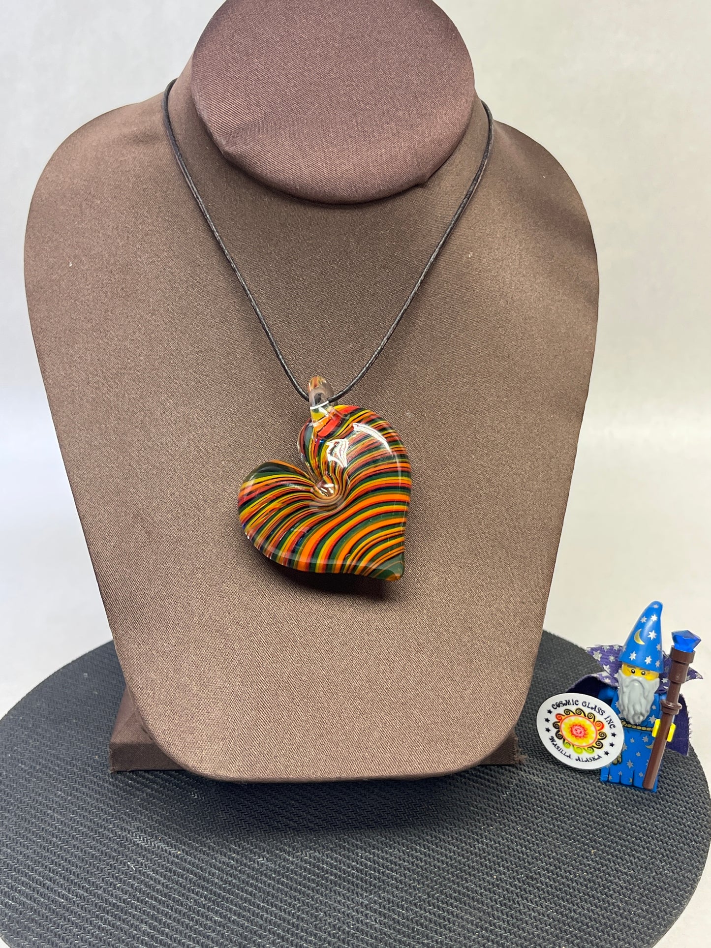 Rainbow Spiral Heart Pendant