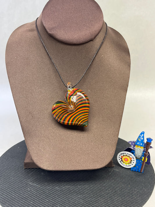Rainbow Spiral Heart Pendant