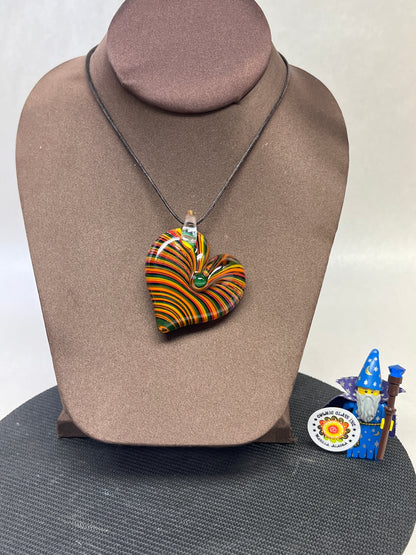 Rainbow Spiral Heart Pendant
